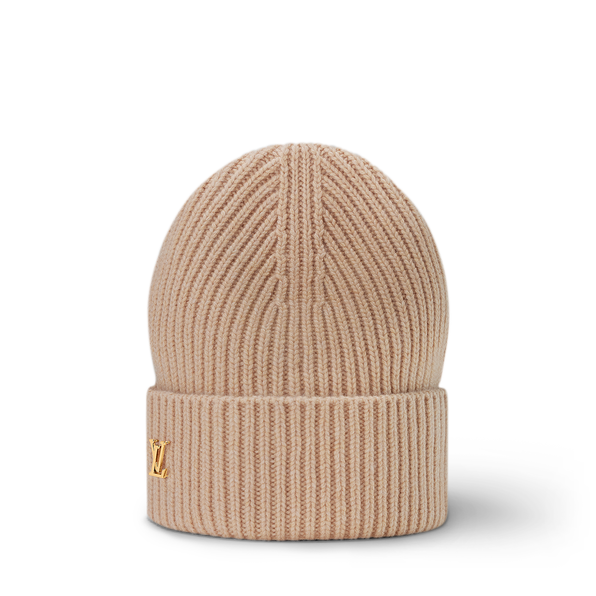Louis Vuitton ベージュ ニット帽 Louis Vuitton LV Ahead Cashmere Beanie Hat Beige M77971 Authentic 帽子